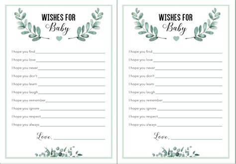 gender neutral wishes  baby printable   sizes  spy fabulous