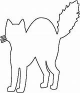 Cat Outline Coloring Pages Halloween Scared Clipart Drawing Printable Color Outlines Cliparts Template Simple Easy Clip Kids Animal Colouring Shape sketch template
