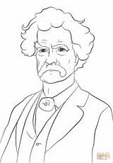 Twain Mark Coloring Pages Famous People Printable Malcolm Outline Drawings Color Supercoloring Drawing Sheets James Category Bandicoot Crash Crafts Beatles sketch template