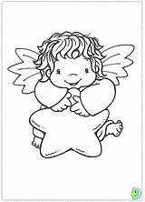 Coloring Angel Dinokids Christmas Close Print Colouring Angels sketch template