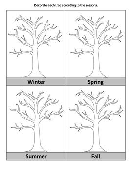 season trees color page   seasons  seasons images