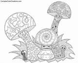 Sheets Mandala Mushrooms Twisted Colorable Adult Trippy Coloringhome Imgkid sketch template