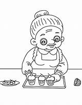 Grandmother Coloring Pages Cupcakes Make Draw Color sketch template