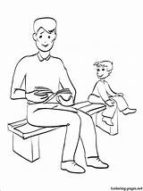 Father Coloring Pages Son Getcolorings sketch template