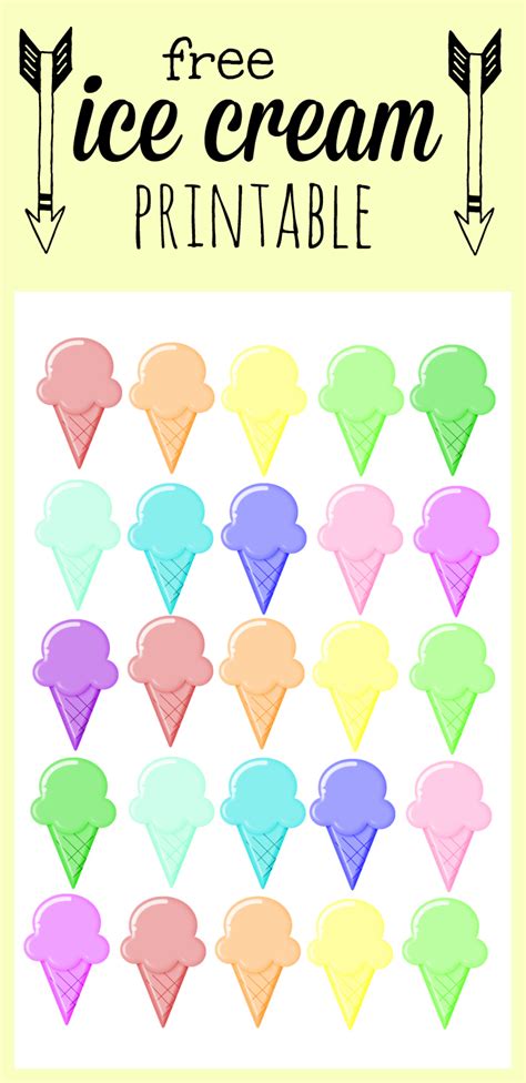 ice cream rainbow printable  thrifty ideas