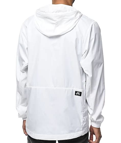 nike sb steele packable white windbreaker jacket zumiez