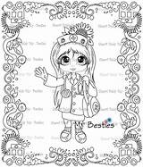 Besties Digi Rx Nurse Stamp Instant Doll Coloring Dr Well sketch template