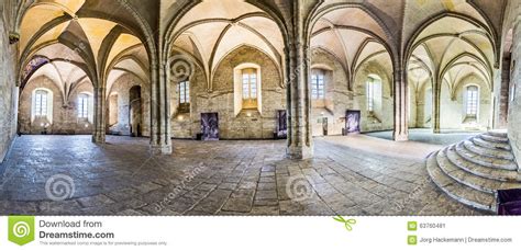 cross arch room in the papal palace in avignon editorial