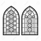 Gothic Gotisches Gotico Finestre Annata Strutture Casement sketch template