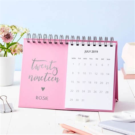 pink theme custom calendar personalised calendar desk calendars