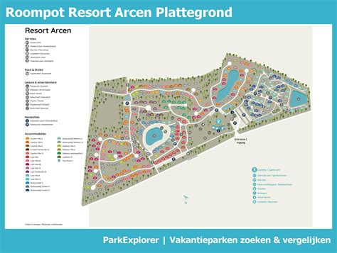 plattegrond van roompot resort arcen parkexplorer