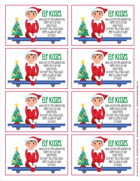 elf kisses printable tags search results calendar