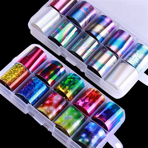 pcs holographic nail foil set beautifyi