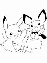 Pokemon Coloring Pages Series Colour Pikachu sketch template