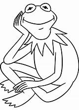 Kermit Frog Coloring Pages Sitting Muppets Drawing Print Kids Printable Colouring Color Procoloring Getdrawings Choose Board Popular sketch template