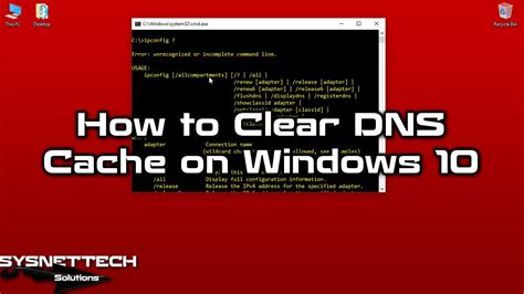 clear dns cache  windows     sysnettech