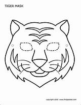 Printable Mask Tiger Masks Coloring Templates Animal Pages Firstpalette Face Template Kids Glasses Pdf Masque Tigre Faces sketch template
