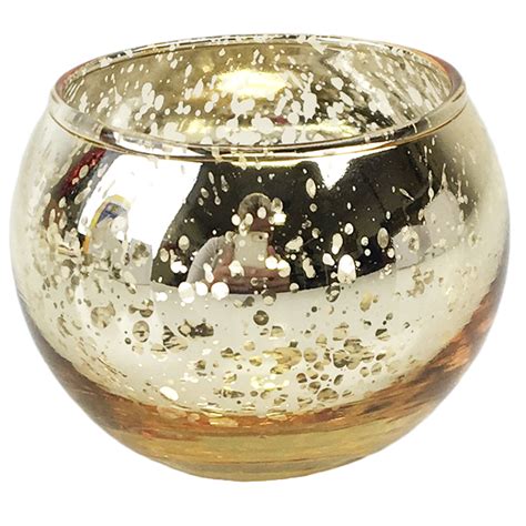 Clearance Round Mercury Glass Votive Candle Holder 2 H