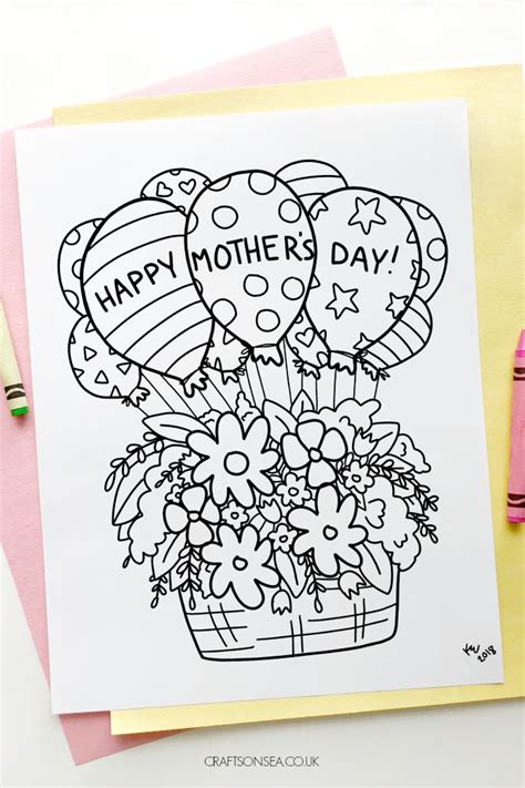 mothers day colouring page  kids  printable mothers day