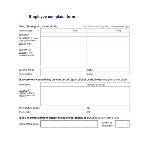 49 employee complaint form and letter templates templatearchive
