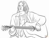 Kurt Cobain Coloring Pages Printable Drawing Famous Categories sketch template