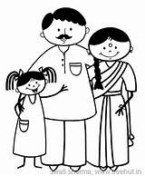Stick Family Coloring Mother Daughter Indian Clipart Figures Pages Happy India Father Drawing People Printable Karnataka Man Clipartmag Clipground Getcolorings sketch template