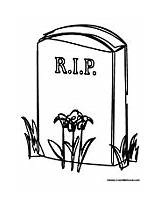 Rip Tombstone Graveyard Halloween Coloring Pages Cemetary Blank Colormegood Holidays sketch template