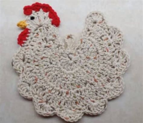 chicken pot holder tutorial   crochet space