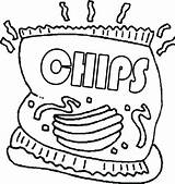 Food Coloring Pages Chips Drawing Snack Snacks Junk Unhealthy Foods Clipart Web Color Fast Chip Group Kids Drawings Chain Printable sketch template
