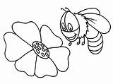 Bee Bumble Flower Coloring Cute Flying Pages Over Drawing Getdrawings sketch template