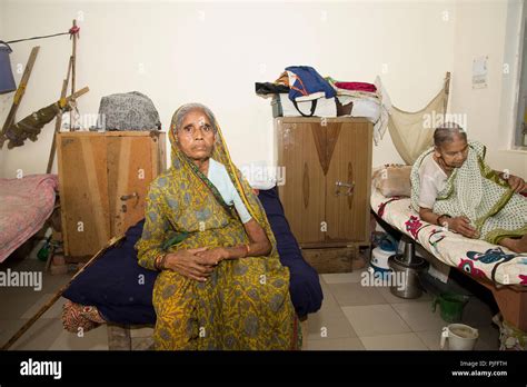 Old Widows Woman In Widows Care Centre At Vrindavan Mathura Uttar