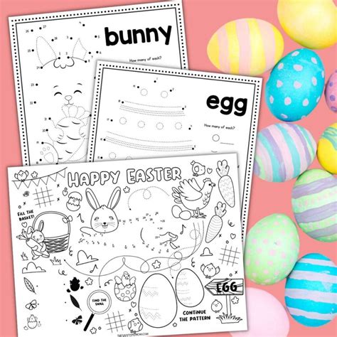 printable easter activity sheets  placemats