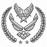 Force Air Military Insignia Drawing Symbol Coloring Rank Eagle Tattoos Tattoo Pages Vector Army Printable Modern Eagles Getdrawings Marine Colouring sketch template