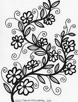Coloring Pages Flower Vines Flowers Vine Pattern Printable Color Drawing Cute Doodles Book Online Floral Easy Patterns Sheets Colouring Top sketch template