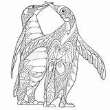 Penguin Publix Zentangle Penguins sketch template