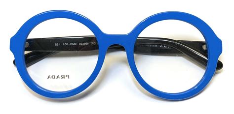Prada Vpr 13r Smo 1o1 Round Eyeglasses Glasses Blue