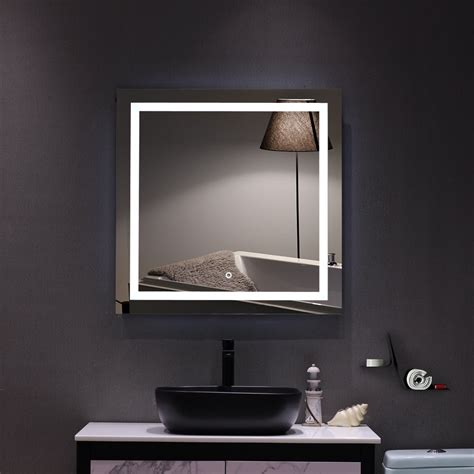 topcobe   led lighted wall mount mirror touch led wall mount makeup mirror bathroom