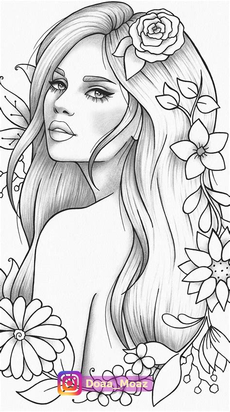 girl drawings coloring pages