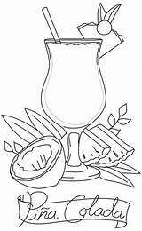 Colada Pina Coloring Pages Printable Hour Happy Urban Threads Urbanthreads Templates Choose Board Embroidery sketch template