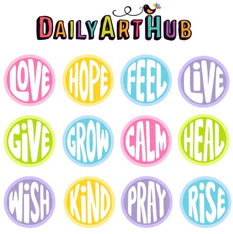 inspirational words clip art set daily art hub  clip art everyday