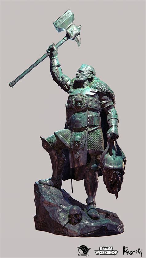 artstation sigmar statue rascals art animation band fantasy warrior warhammer game