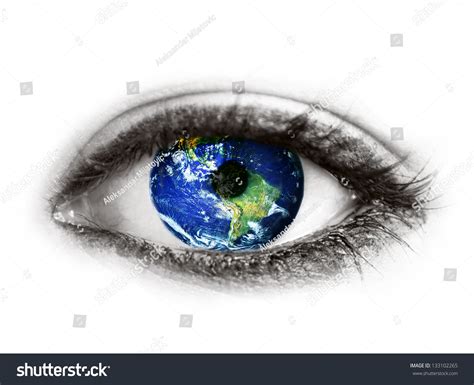 planet earth  eye isolated  white elements   image furnished  nasa stock photo