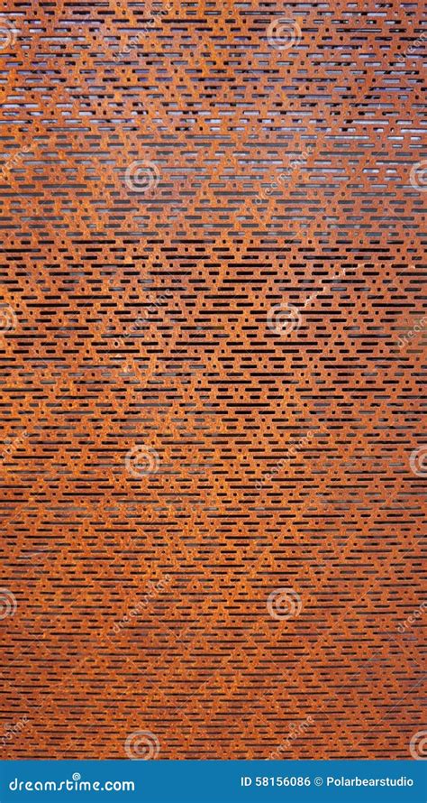 rustic perforated metal vertical stock photo image