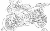 Yamaha R6 Coloring Pages Colouring Motorcycle sketch template