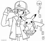 Pikachu Ash Childrencoloring sketch template
