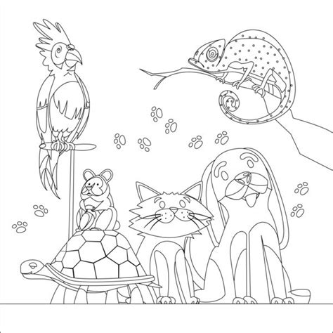 home pets coloring picture