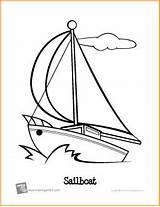Coloring Sailboat Printable Print Preview sketch template