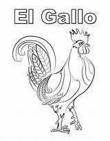 Rooster Coloring Gallo Colorear Para Printable Pages El Dibujo Spanish Kids Crafts Cartoon Patterns Realistic sketch template