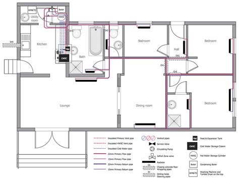 create  residential plumbing plan building drawing design element plumbing building