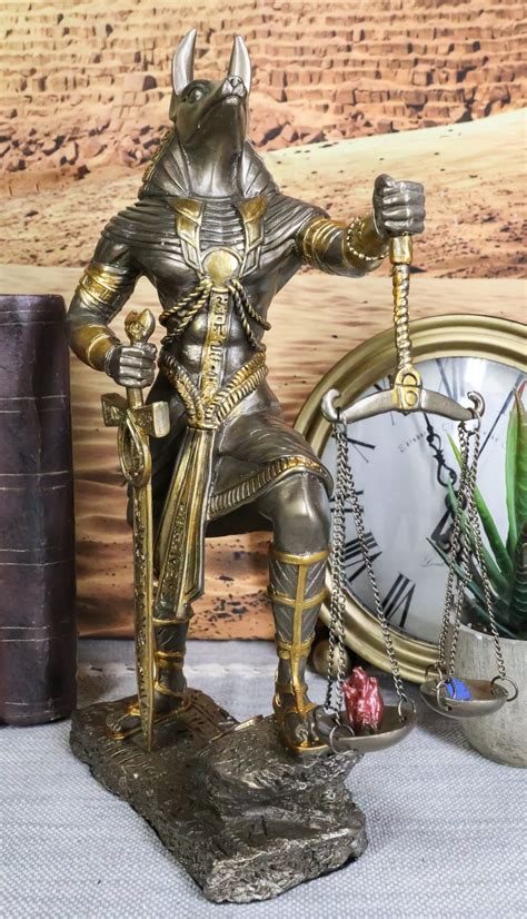 ebros ancient egyptian god anubis with scales of justice statue gods of